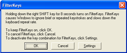 Filter Keys dialog box