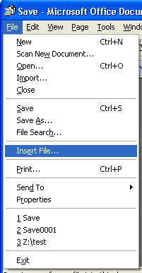Insert a file with MODI