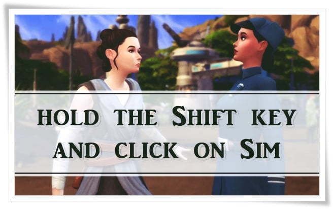 hold the shift key and then click on your Sims 4 character